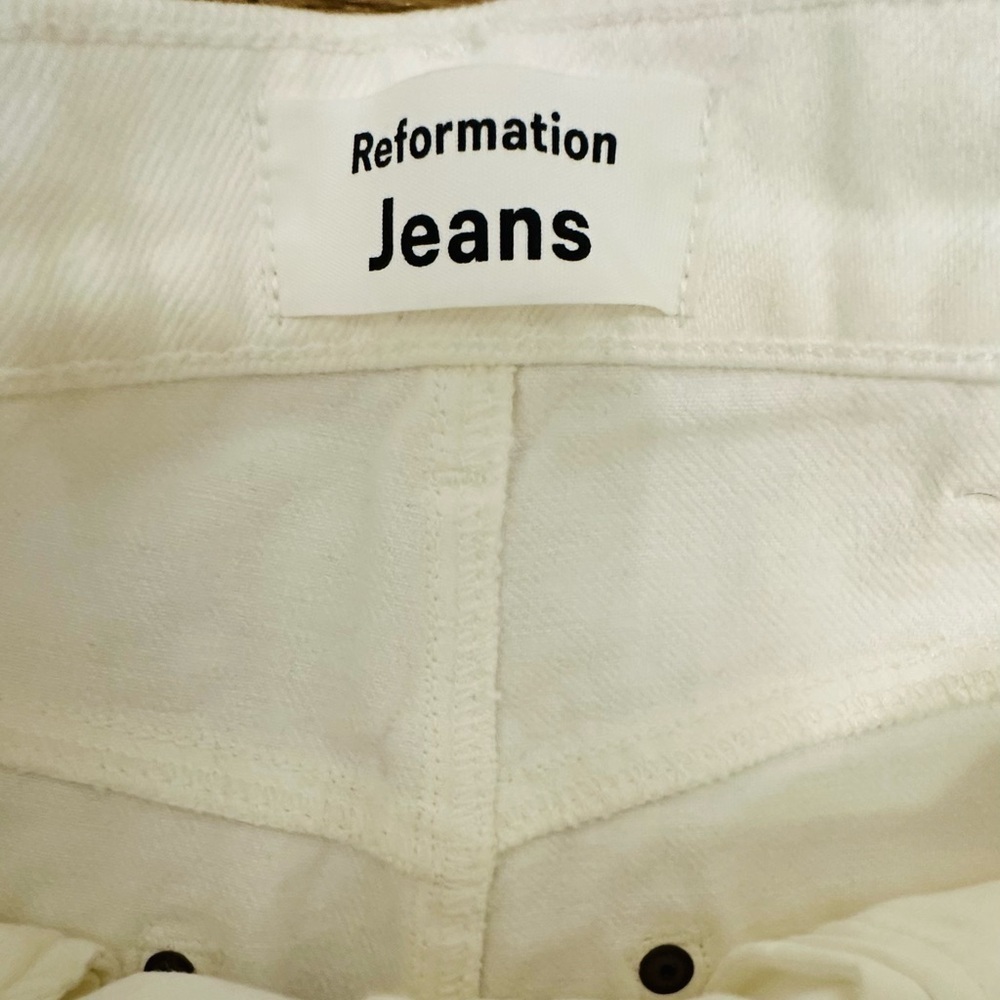 Reformation White Distressed Wash Vintage Jeans - Picture 7 of 11